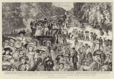 Una giornata fuori per i bambini di Londra, una festa della scuola domenicale a Bushey Park da Charles Paul Renouard